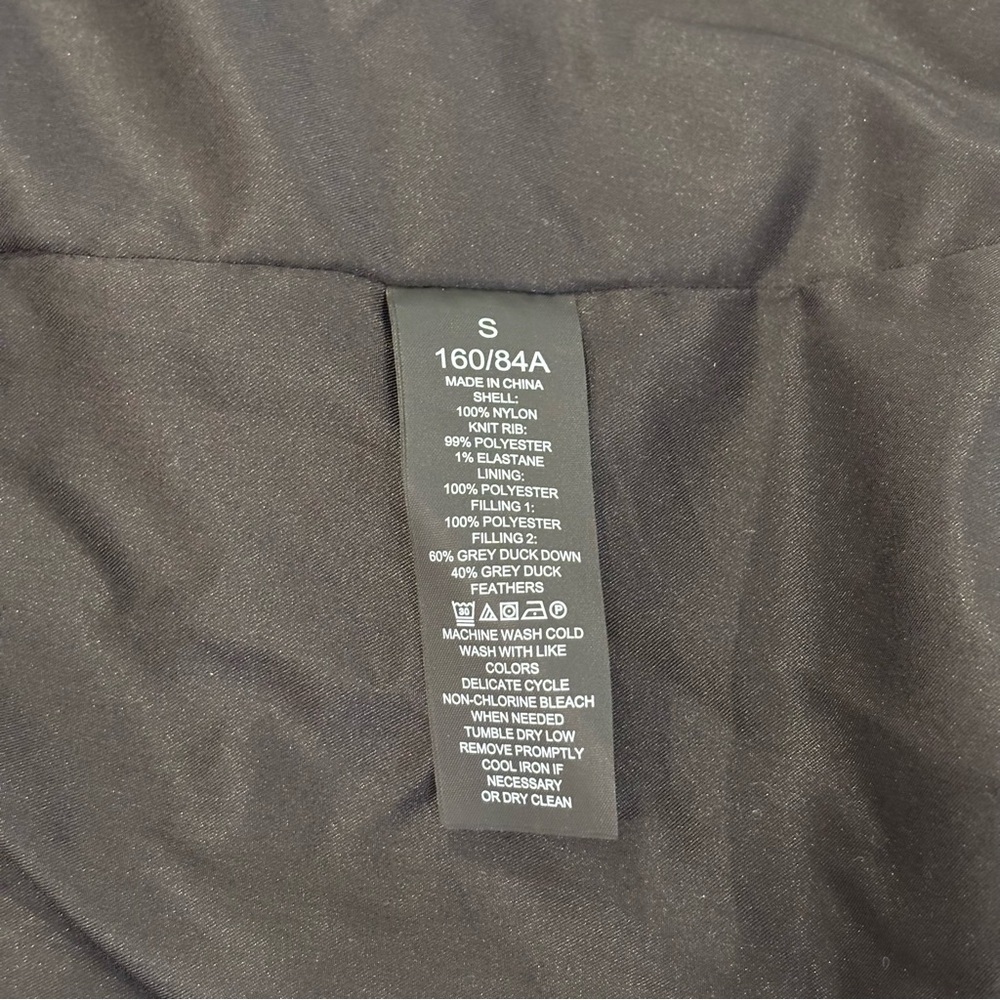 NWT Kate Spade New York Quilted Long Down Parka With Bib, Black Size Small - Picture 16 of 16